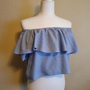 FREE SIZE Ruffle Stripe Top